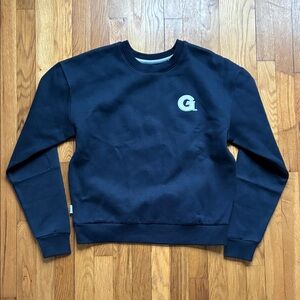 Georgetown Hoyas Logo Crewneck Womens Medium Pullover Sweatshirt Navy Antigua